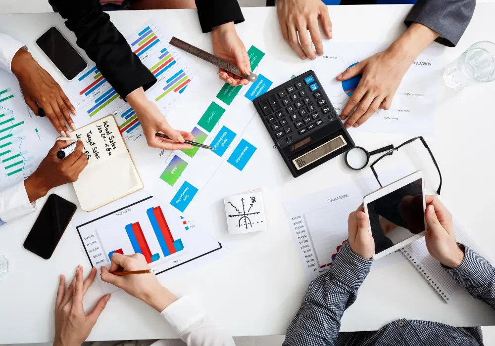image of brainstorming session (for a productivity tools business)